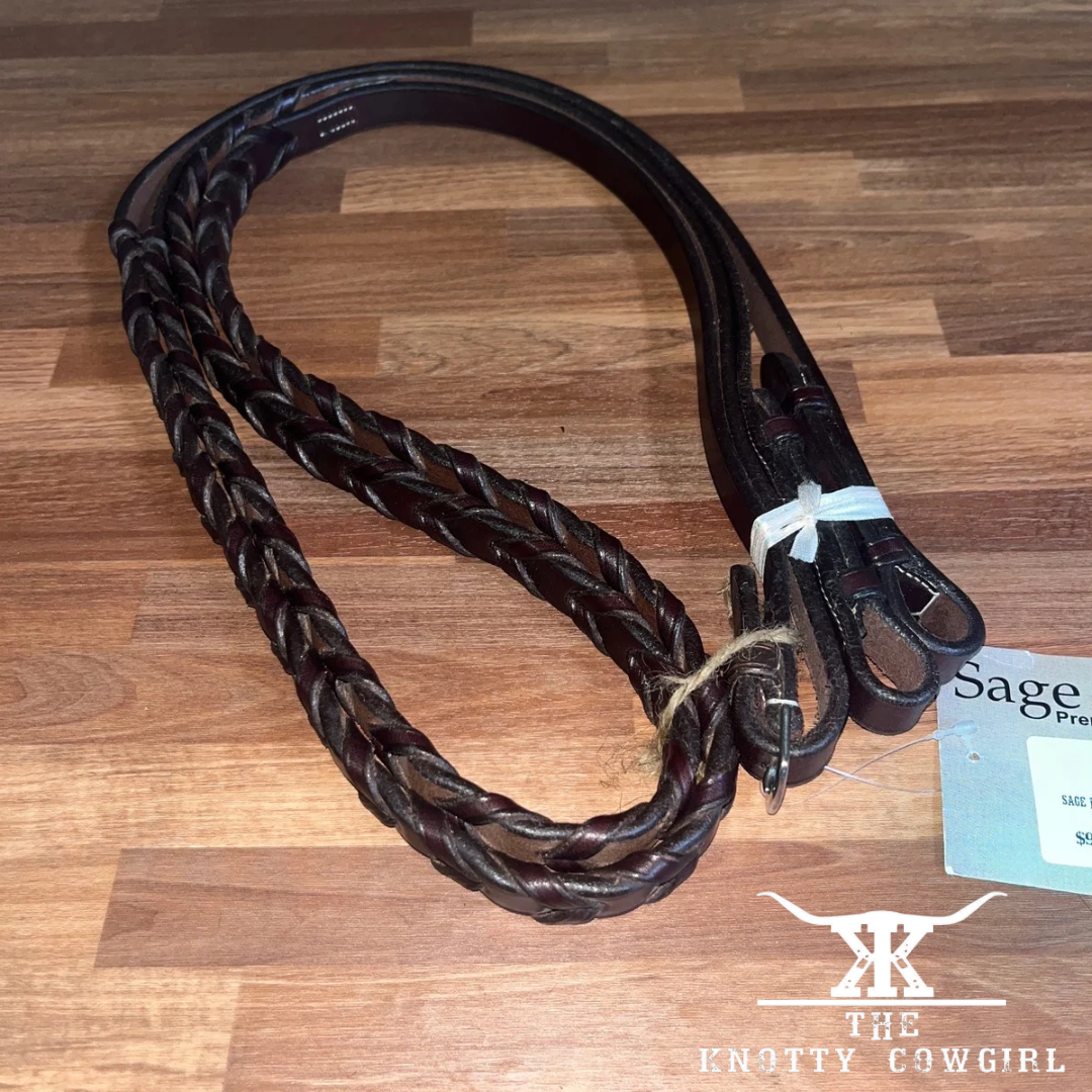 58x60 Sage Family Dark Brn English  Reins