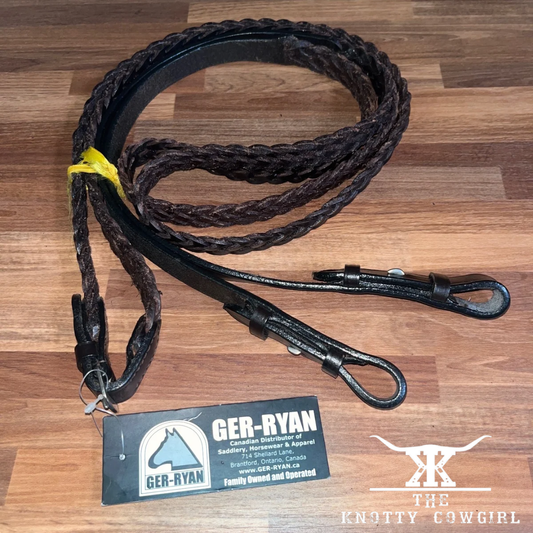 Ger-Ryan Havana Braided English Reins