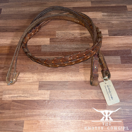 Light Brown Braided English Reins