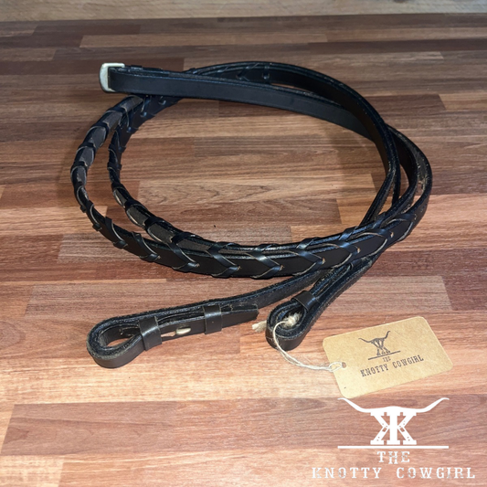 Thin Braided Leather English Reins