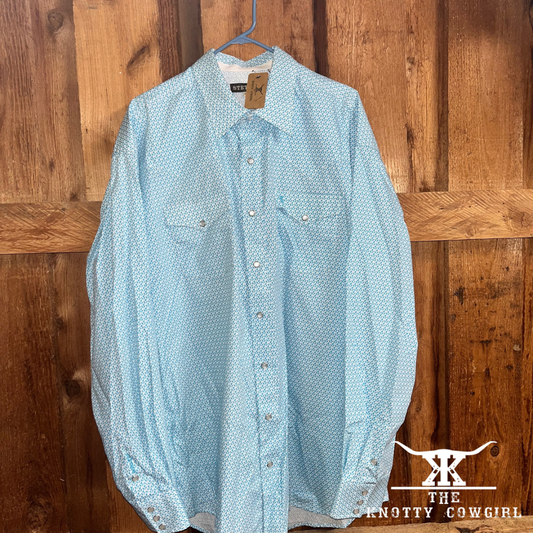 Sz 2XL Stetson Blue Leaf L/S S/U Western Shirt