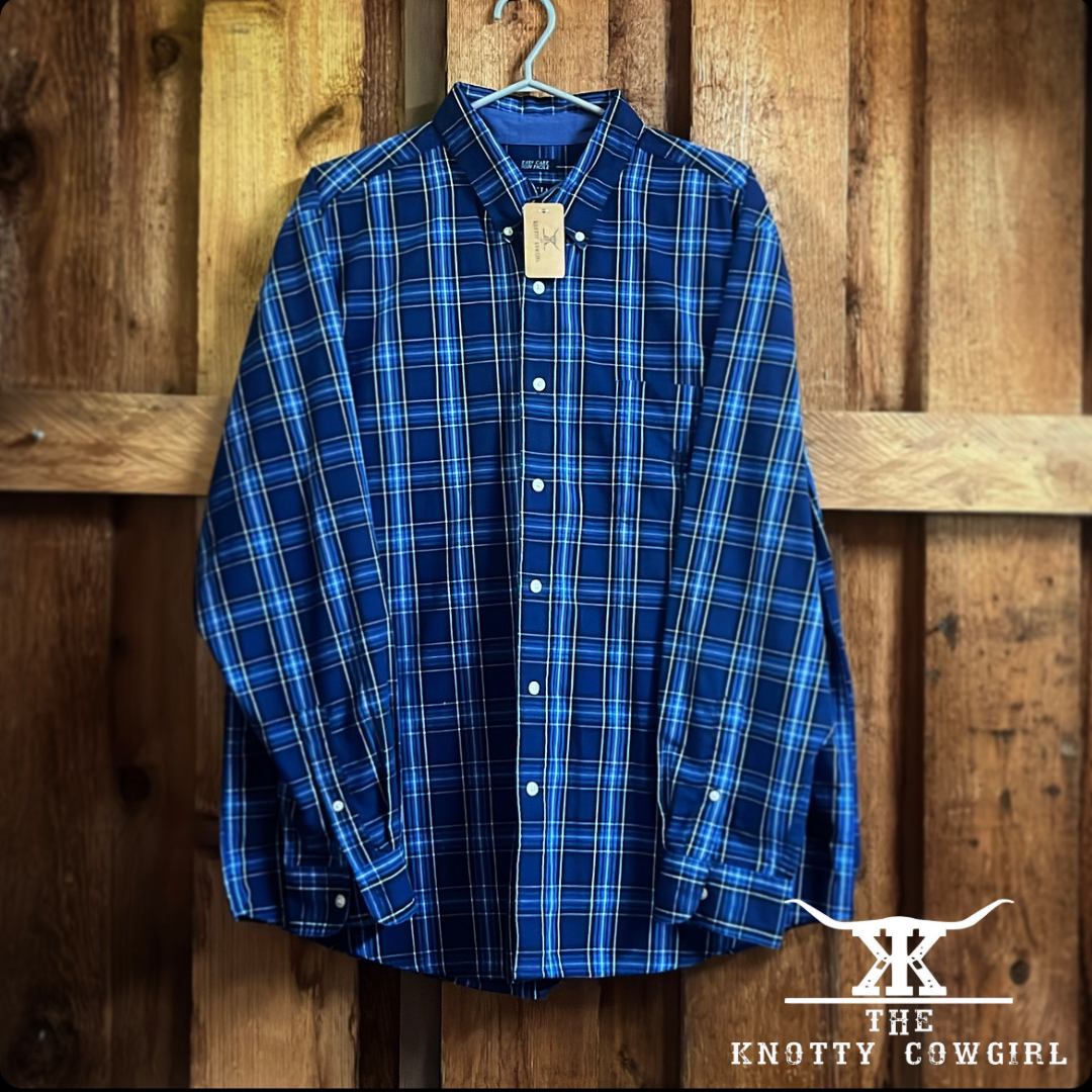 Blue Plaid Chaps L/S Western Shirt