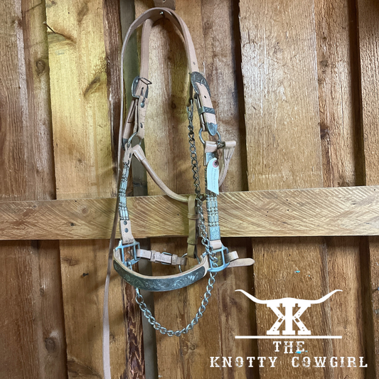 Natural coloured Leather show halter