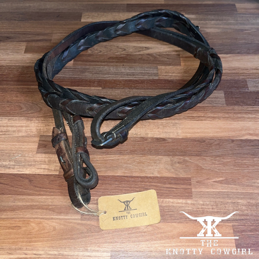 Dark Braided English Reins