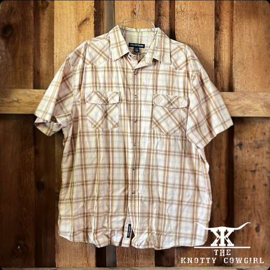 Denver Hayes Yellow Plaid S/S Western Shirt