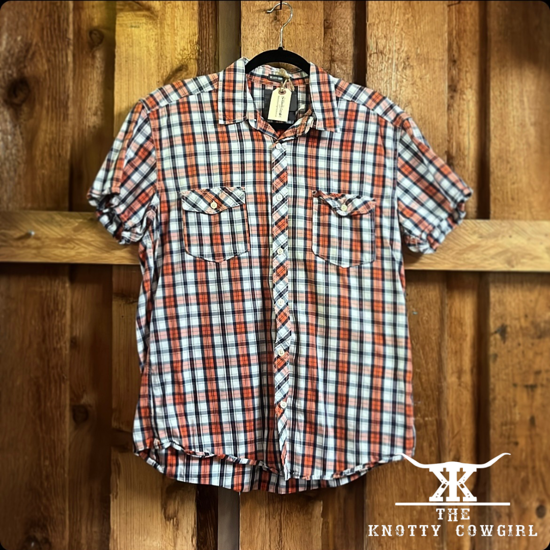 L.O.G.G. Orange/White Plaid Shirt S/S