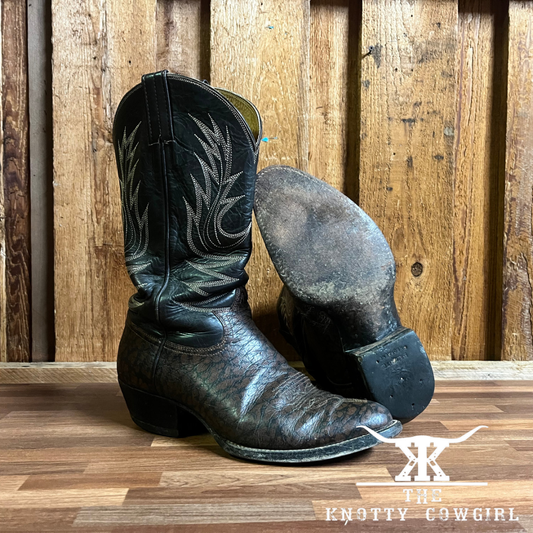 Sz 8.5 Brown Black Mens Cowboy Boots