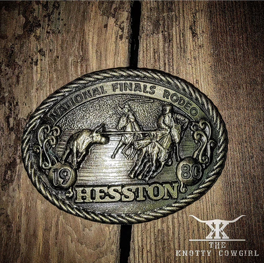 1980 National Finals Rodeo Hesston Belt Buckle