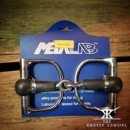 4.5" Metalab D Ring Rubber Snaffle Bit