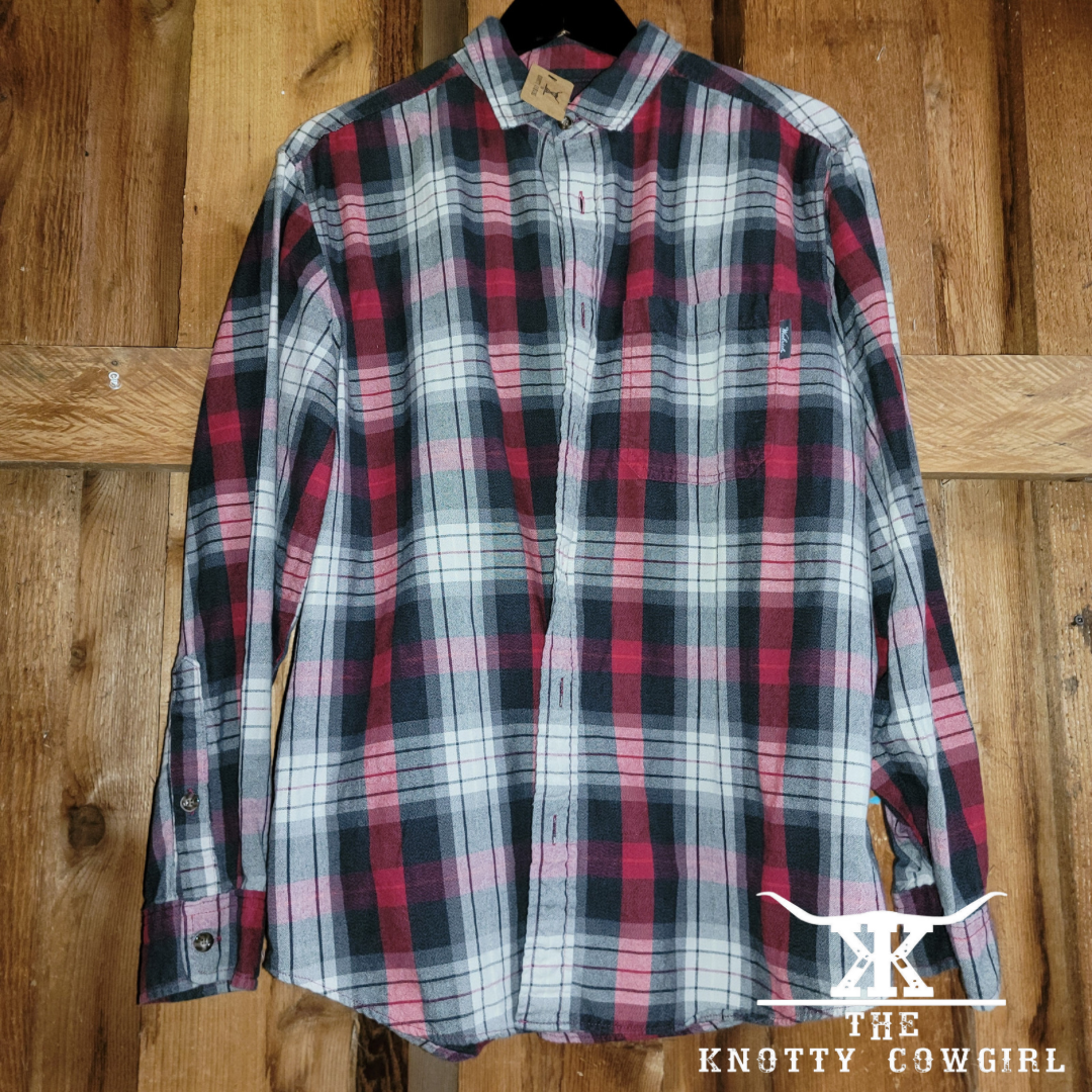 Sz Lrg Woolrich Mens Plaid L/S B/U Shirt