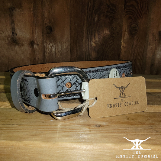 Sz 22 Brushy Creek Gray Tooled Belt