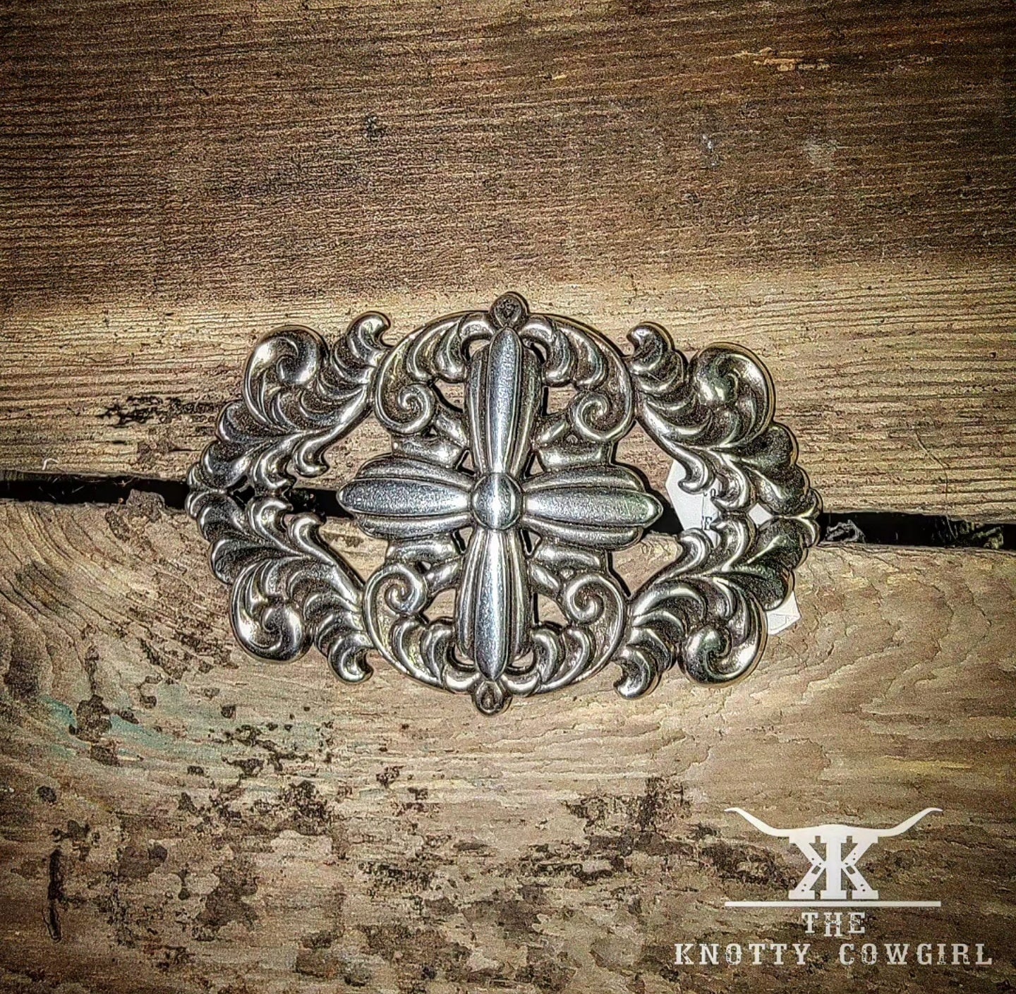 Cross n Filigree Belt Buckle