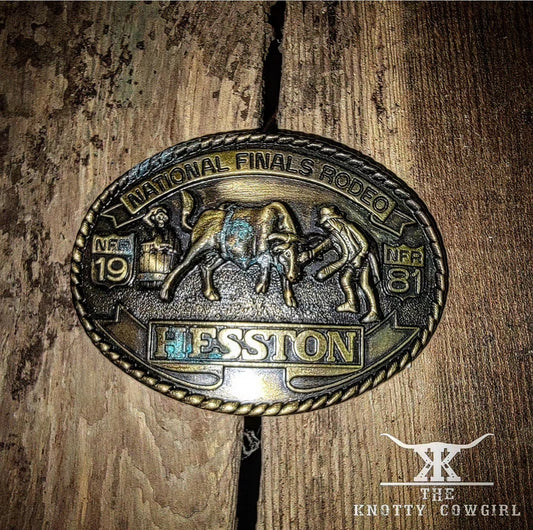 1981 National Finals Rodeo Hesston Belt Buckle