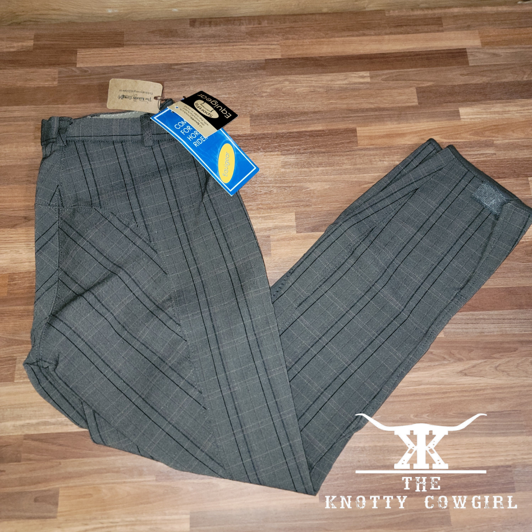 New Sz 28 Gray Plaid Equigear Breeches