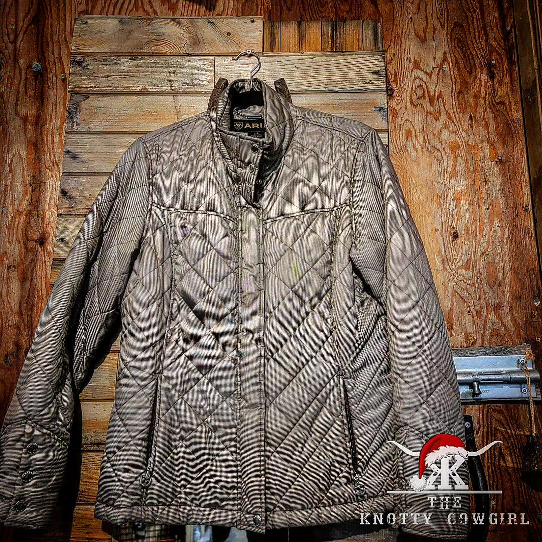 Sz L Ariat Brown Quilted Jacket