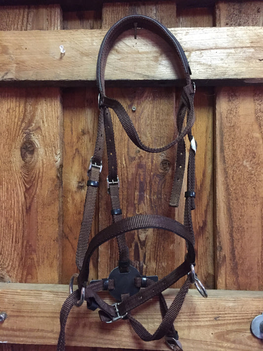 Brown Nylon Bitless Bridle